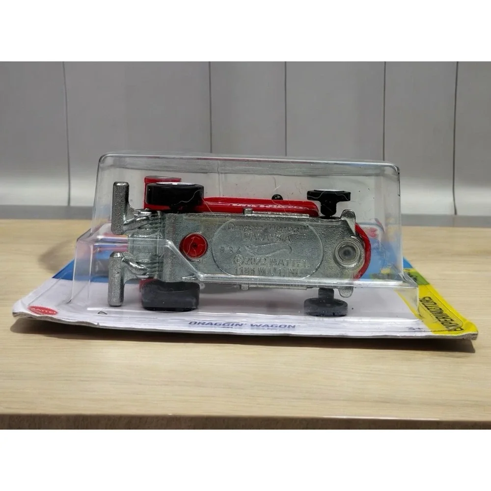2023 Hot Wheels #22 Experimotors 1/5 DRAGGIN' WAGON Red w/White 5 Spoke Wheels